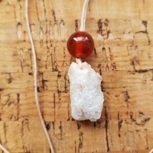 Carnelian - Quartz Geode Necklace