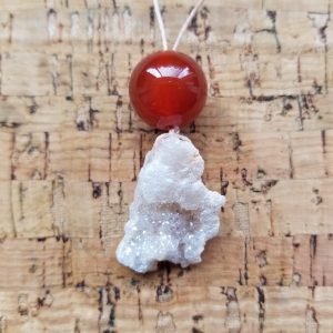Carnelian - Quartz Geode Necklace