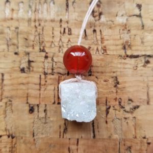 Carnelian - Quartz Geode Necklace