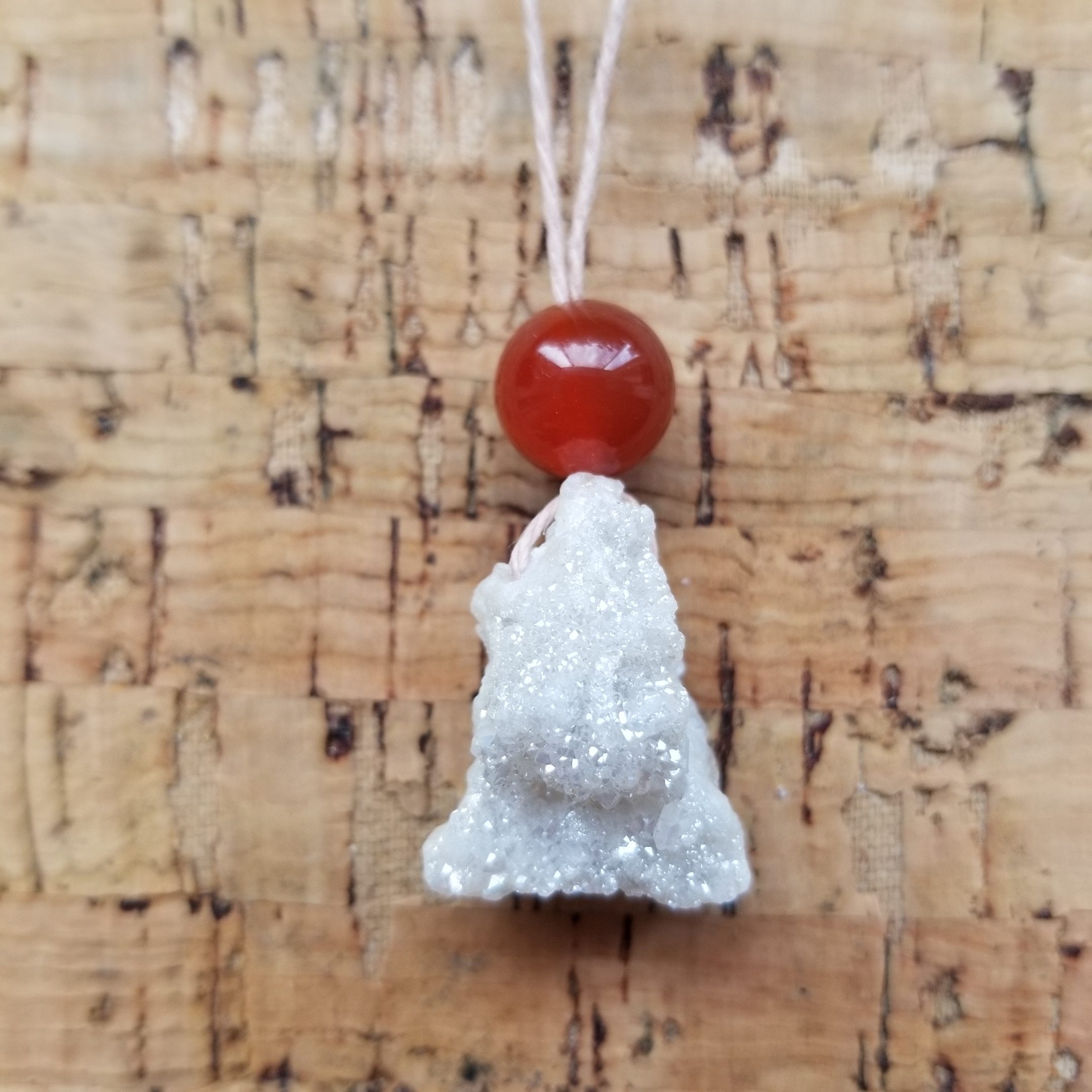 Carnelian - Quartz Geode Necklace
