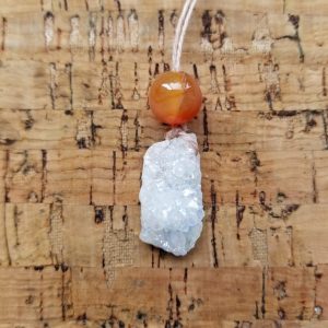 Carnelian - Quartz Geode Necklace