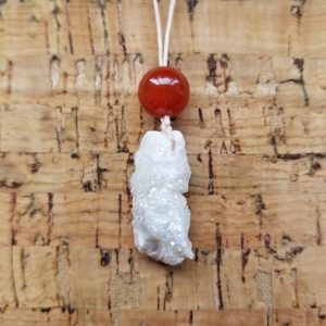 Carnelian - Quartz Geode Necklace