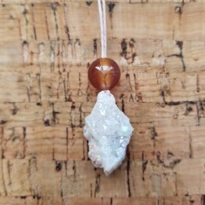 Carnelian - Quartz Geode Necklace