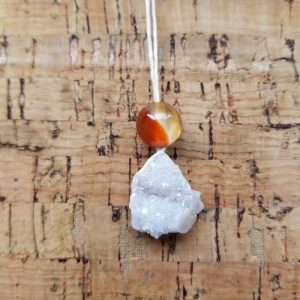 Carnelian - Quartz Geode Necklace