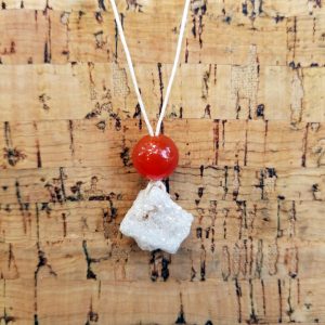 Carnelian - Quartz Geode Necklace