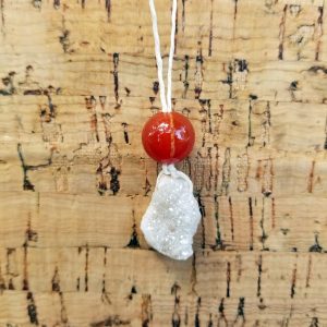 Carnelian - Quartz Geode Necklace