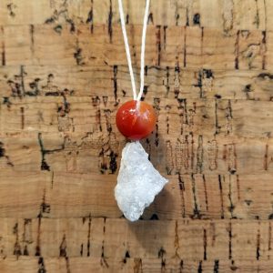 Carnelian - Quartz Geode Necklace