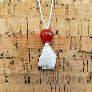 Carnelian - Quartz Geode Necklace