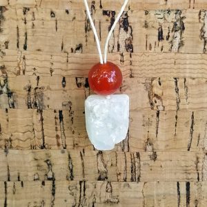 Carnelian - Quartz Geode Necklace