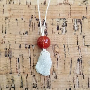 Carnelian - Quartz Geode Necklace