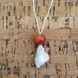 Carnelian - Quartz Geode Necklace