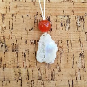 Carnelian - Quartz Geode Necklace