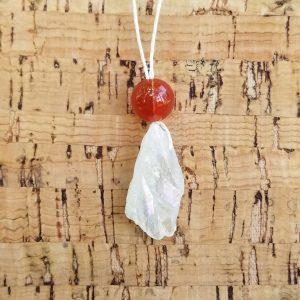Carnelian - Angel Aura Quartz Necklace