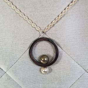 Hematite, Pyrite and Sterling Silver Orbit Necklace
