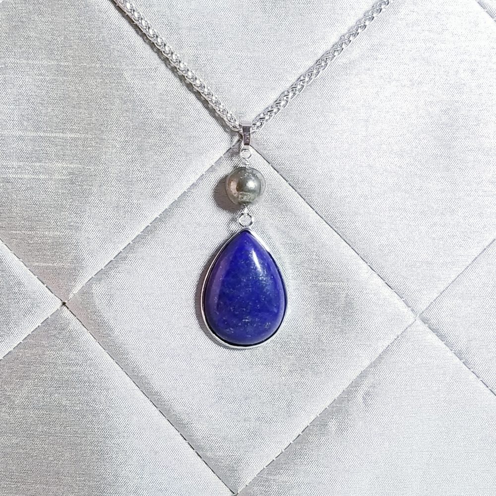 LAPIS AND PYRITE NECKLACE HERBS JEWELS