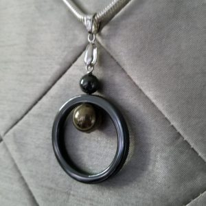 Hematite & Pyrite Orbit Necklace - Image 2