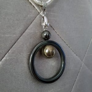 Hematite & Pyrite Orbit Necklace - Image 3