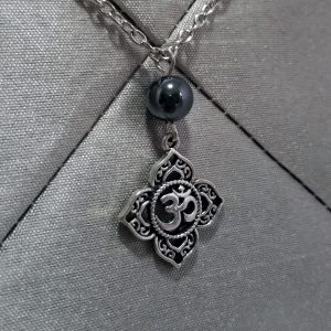 OM Charm & Hematite Necklace - Image 2