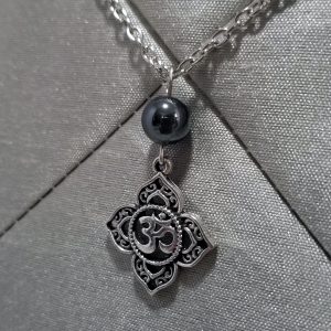 OM Charm & Hematite Necklace - Image 3
