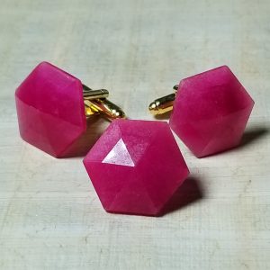 Ruby Quartz Cuffllinks & Tie Pin Set
