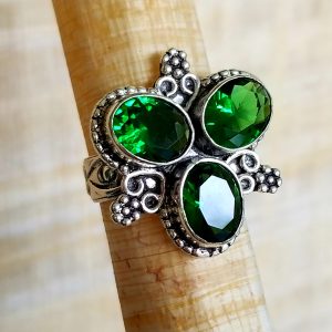 Green Diopside Ring Size 9 - Image 3
