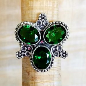 Green Diopside Ring Size 9